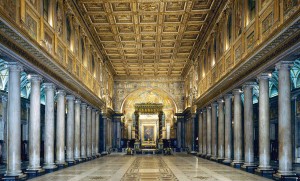 Interior of St. Mary Major. The apse is truly breathtaking. The church (including the apse) were built by wealthy Roman patrons during the final century of the Roman Empire, and it has been essentially unchanged for 1600 years.